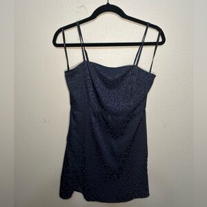Small Navy blue leopard print slip dress